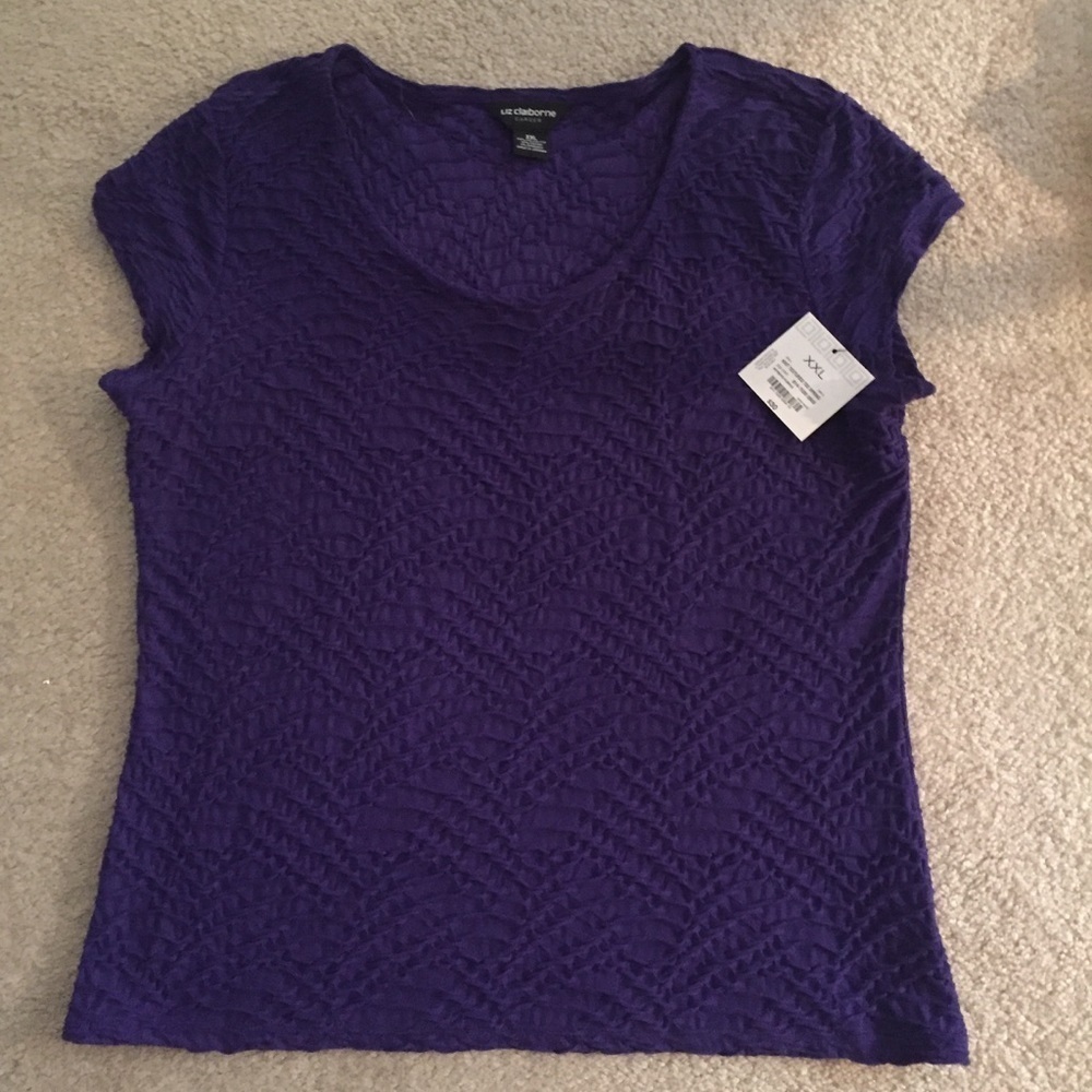 Liz Claiborne career cap sleeve purple top xxl NWT